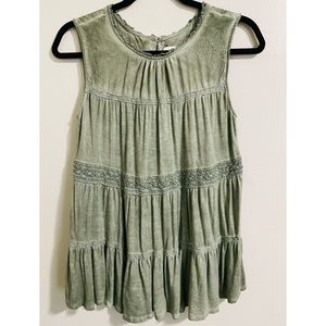 Greenish Grey boho tank